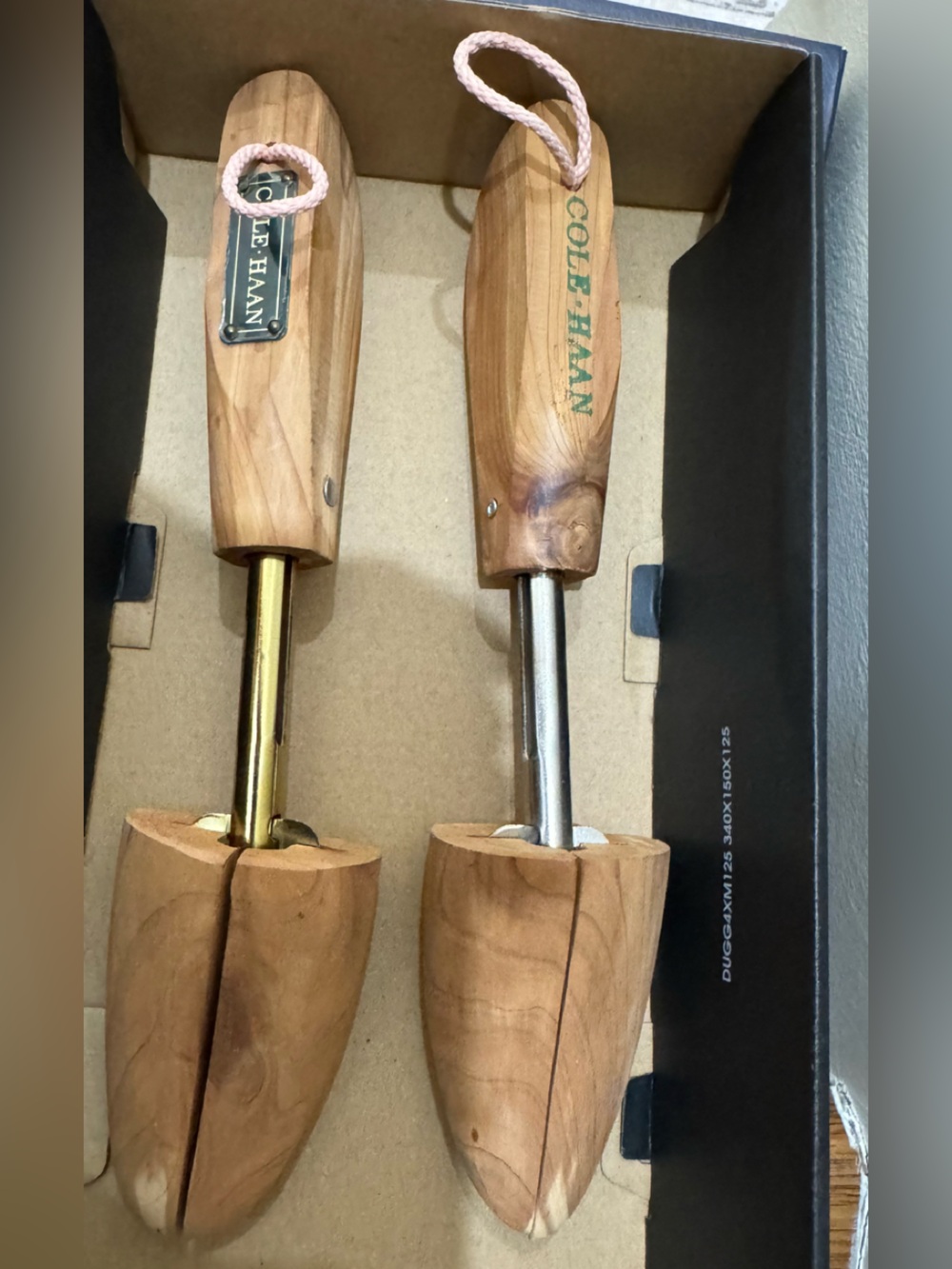 Cole Haan Natural Wood Shoe Trees with Metal Hardware in Brown